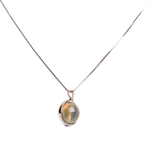 Moonstone Necklace - 14K Genuine Gold Plated over Sterling Silver - Dainty Design - Free Box Packaging!