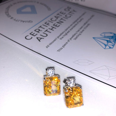 Millennia Earrings - Pure Stamped Sterling Silver (Chandi) - 8A Cubic Zircon + Certificate