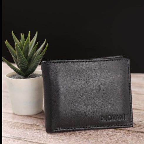 Classic Cash - Men's Wallet - Minimal Black - Genuine Cow Ultrasoft Leather - Cash & Card Slots - Export Quality