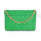 NOVA Women's Purse - Vegan Leather - Deep Neon Green - Metallic Gold Chain - Box Packaging