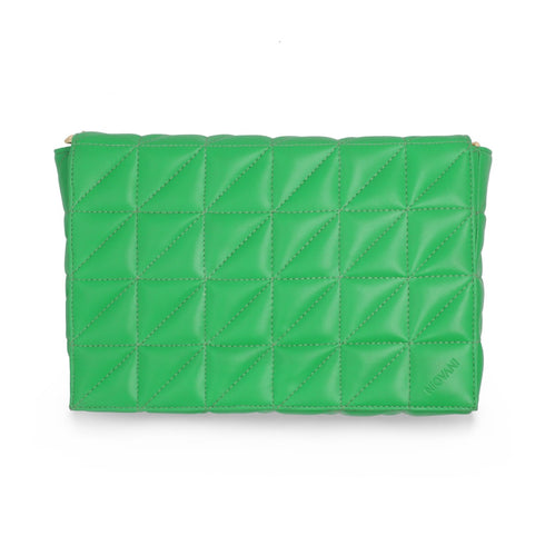 NOVA Women's Purse - Vegan Leather - Deep Neon Green - Metallic Gold Chain - Box Packaging