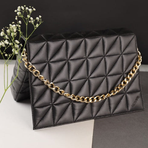 NOVA BUNDLE - Women's Purse - Vegan Leather - PACK OF 2! - Metallic Gold Chain - Box Packaging