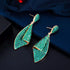 Emerald Green Party Earrings - Statement Jewellery - Cubic Zircon - Box Packaging