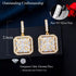 Square Party Earrings (Rose Gold Plated) - Statement Jewellery - Cubic Zircon - Box Packaging