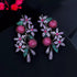 Floral Party Earrings - Statement Jewellery - Cubic Zircon - Box Packaging