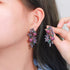 Floral Party Earrings - Statement Jewellery - Cubic Zircon - Box Packaging