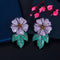 Floral Party Earrings - Statement Jewellery - Cubic Zircon - Box Packaging