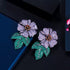 Floral Party Earrings - Statement Jewellery - Cubic Zircon - Box Packaging