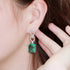Paperclip Deep Green Party Earrings - Statement Jewellery - Cubic Zircon - Box Packaging