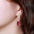Paperclip Deep Pink Party Earrings - Statement Jewellery - Cubic Zircon - Box Packaging