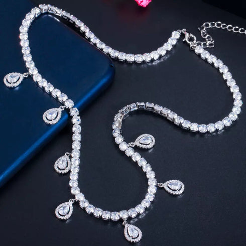 Bling Statement Party Necklace - Statement Jewellery - Cubic Zircon - Box Packaging