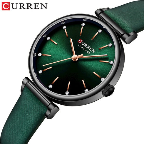 Curren - Women's Watch - Emerald Green - Genuine Leather Strap! - 1 Year Warranty!