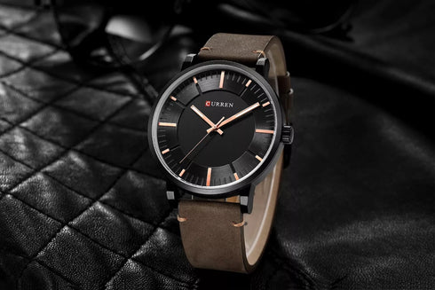 Curren Men's Watch - Ultra Soft Genuine Leather - Box Packaging! - Water Resistant 3ATM! - 1 Year Warranty