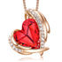 Beautiful Love Necklace - Red & Rose Gold - Genuine European Crystals! - Genuine Rose Gold Plated - Free Box Packaging
