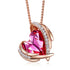 Beautiful Love Necklace - Pink & Rose Gold - Genuine European Crystals! - Genuine Rose Gold Plated - Free Box Packaging