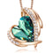 Beautiful Love Necklace - Green & Rose Gold - Genuine European Crystals! - Genuine Rose Gold Plated - Free Box Packaging
