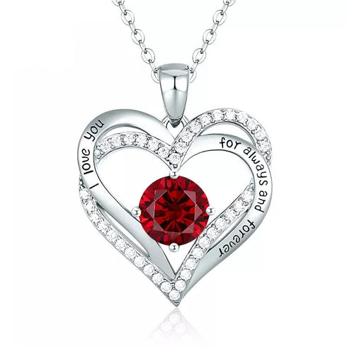 Eternal Love Message Necklace - Pure Sterling Silver (Chandi) - Rhodium Plated - Free Box Packaging
