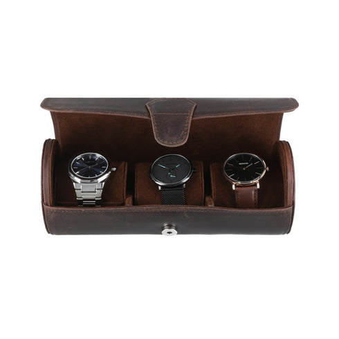 Niovani Watch Organizer - Genuine Crazy Horse Leather - Watch Roll - Watch Travel Case - Box Packaging