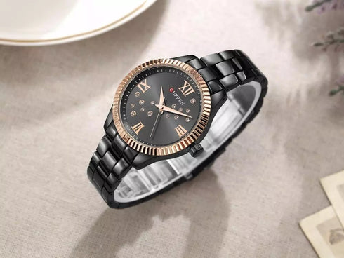 Curren Showstopper! - Women's Watch - Rose Gold & Black - Majestic Dial - Water Resistant - 1 Year Warranty!