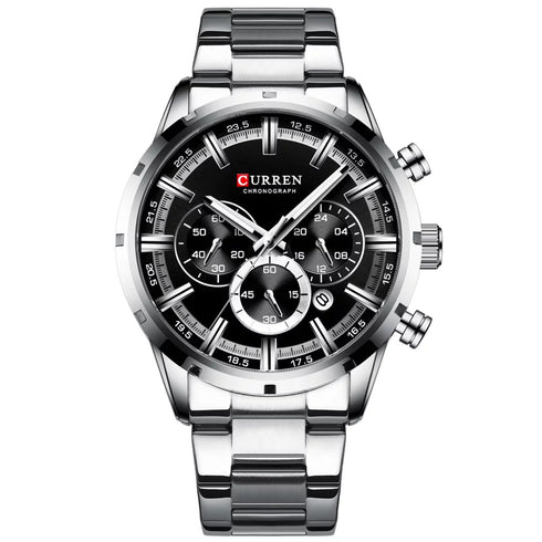 Curren Men's Chronograph Watch! - Silver & Charcoal Grey Dial - Hot Seller! - 1 Year Warranty!