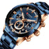 Curren Men's Chronograph Watch! - Blue & Rose Gold - Hot Seller! - 1 Year Warranty!