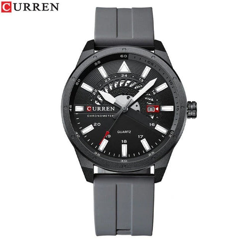 Curren Mens Watch - Ultra Soft Silicon Strap - Box Packaging! - Water Resistant 3ATM! - 1 Year Warranty!