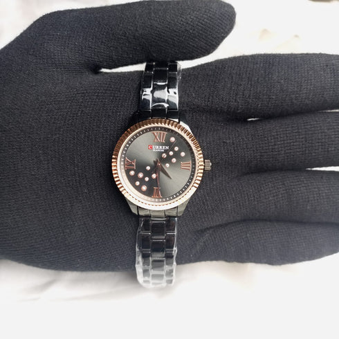 Curren Showstopper! - Women's Watch - Rose Gold & Black - Majestic Dial - Water Resistant - 1 Year Warranty!