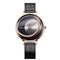 Niovani Mystique - Sparkling Rose Gold & Black - Adjustable Steel Strap! - Water Resistant! - Free Box Packaging!
