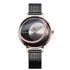 Niovani Mystique - Sparkling Rose Gold & Black - Adjustable Steel Strap! - Water Resistant! - Free Box Packaging!