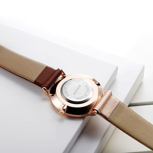 Niovani Aurelia - Women's Watch - Genuine Ultra Soft Leather - Water Resistant - Free Box Packaging