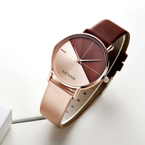 Niovani Aurelia - Women's Watch - Genuine Ultra Soft Leather - Water Resistant - Free Box Packaging