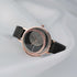 Niovani Mystique - Sparkling Rose Gold & Black - Adjustable Steel Strap! - Water Resistant! - Free Box Packaging!