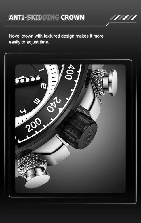 Naviforce Men's Watch - Steel & Black - Silicon Strap - Digital & Analogue - 1 Year Warranty