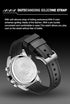 Naviforce Men's Watch - Steel & Black - Silicon Strap - Digital & Analogue - 1 Year Warranty