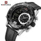 Naviforce Men's Watch - Steel & Black - Silicon Strap - Digital & Analogue - 1 Year Warranty