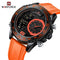 Naviforce Men's Watch - Orange & Black - Silicon Strap - Digital & Analogue - 1 Year Warranty