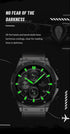Naviforce Men's Watch - Silver & Black - Chronograph - Adjustable Steel Strap - 1 Year Warranty