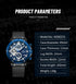 Naviforce Men's Watch - Blue & Black - Chronograph - Adjustable Steel Strap - 1 Year Warranty