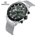 Naviforce Men's Watch - Jungle Green & Silver - Chronograph - Adjustable Steel Strap - 1 Year Warranty