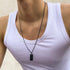 Minimalist Rectangular Necklace - Black Gold Plated - Surgical Grade Stainless Steel - (Men/Women)