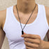 Minimalist Rectangular Necklace - Black Gold Plated - Surgical Grade Stainless Steel - (Men/Women)