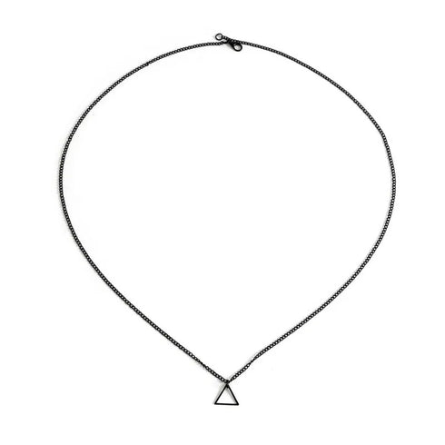 Minimalist Triangular Necklace - Black Gold Plated - Surgical Grade Stainless Steel - (Men/Women)