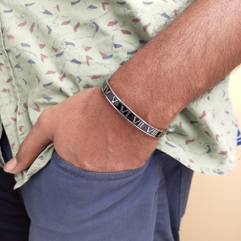 Roman Numeral Bangle - Surgical Grade Stainless Steel - (Men/Women)