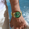 Curren Men's Watch - Green & Gold - Date Function - 1 Year Warranty - Free Box Packaging - 3 ATM Water Resistant