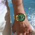 Curren Men's Watch - Green & Gold - Date Function - 1 Year Warranty - Free Box Packaging - 3 ATM Water Resistant