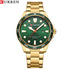 Curren Men's Watch - Green & Gold - Date Function - 1 Year Warranty - Free Box Packaging - 3 ATM Water Resistant