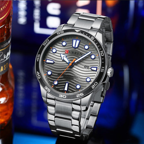 Curren Men's Watch - Charcoal Grey - Date Function - 1 Year Warranty - Free Box Packaging - 3 ATM Water Resistant