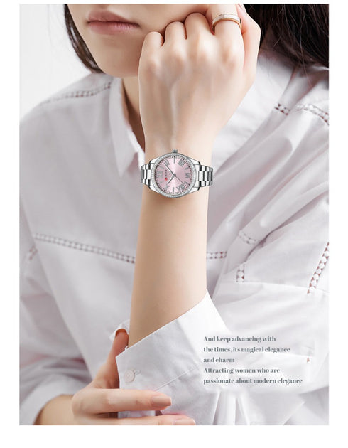 Curren Womens Watch - Sparkling Pink - 1 Year Warranty - Free Box Packaging - 3 ATM Water Resistant