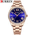 Curren Womens Watch - Rose Gold & Royal Blue - 1 Year Warranty - Free Box Packaging - 3 ATM Water Resistant
