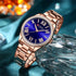 Curren Womens Watch - Rose Gold & Royal Blue - 1 Year Warranty - Free Box Packaging - 3 ATM Water Resistant